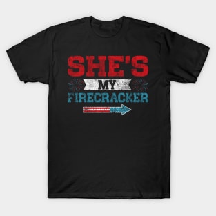 4th Of July Shirt She's My Firecrackers T-Shirt